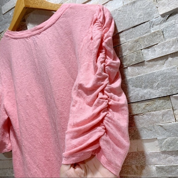 CHELSEA 28 pink ruched elbow sleeve top size XS - Picture 5 of 7